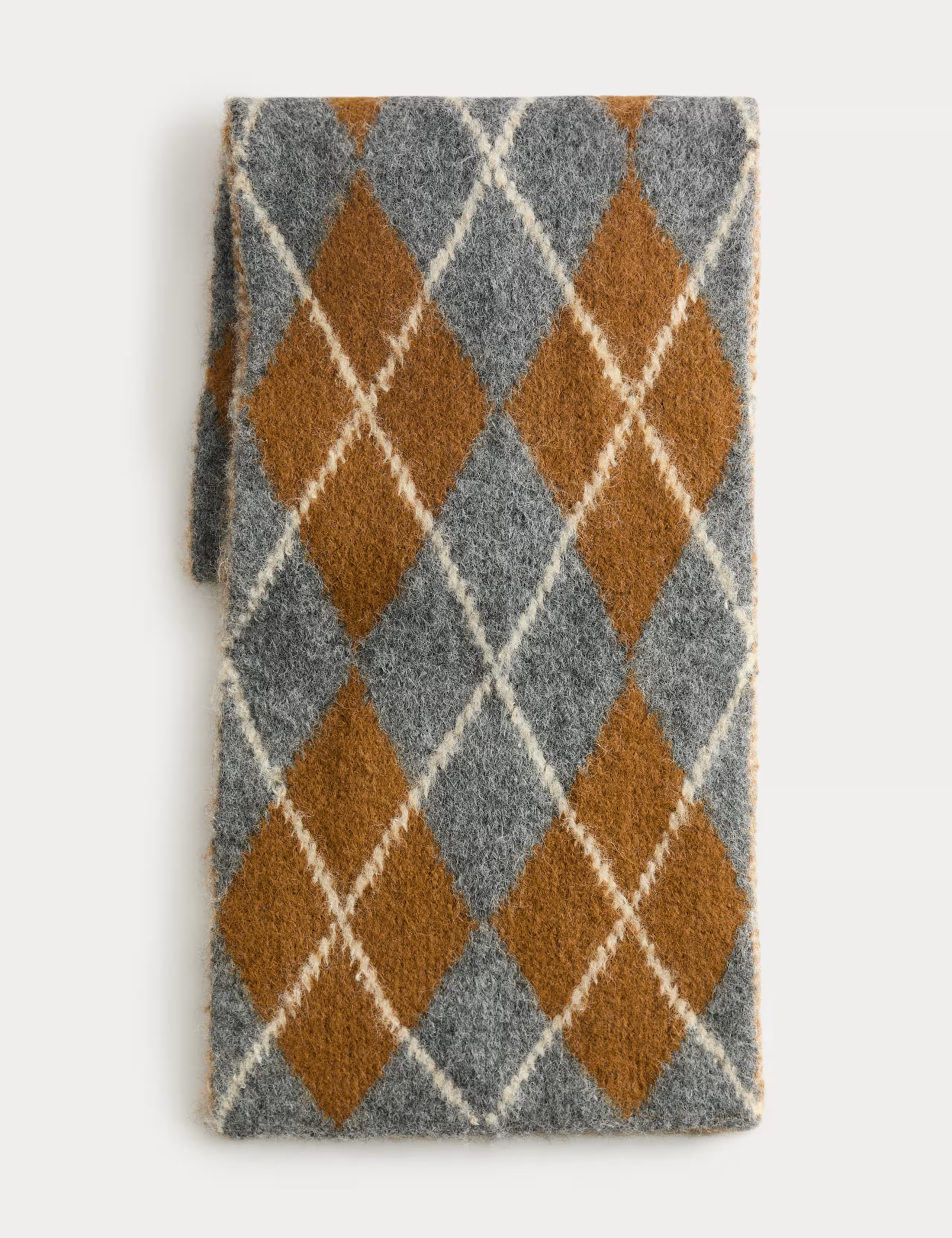 Fluffy Argyle Scarf with Wool | Marks & Spencer (UK)