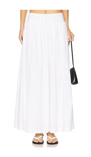 Drop Waist Maxi Skirt in Classic White | Revolve Clothing (Global)
