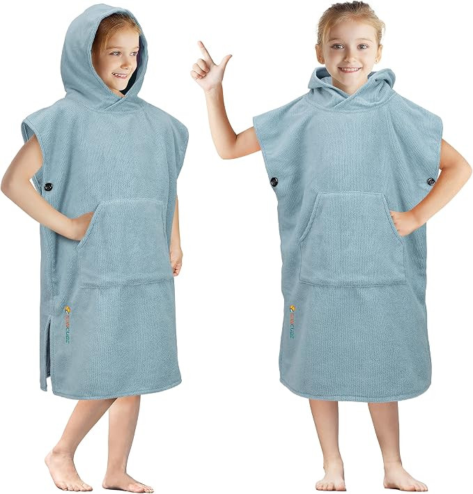 SUN CUBE Kids Changing Robe Surf Poncho, Kids Beach Towels for Teens, Microfiber Hooded Wearable ... | Amazon (US)