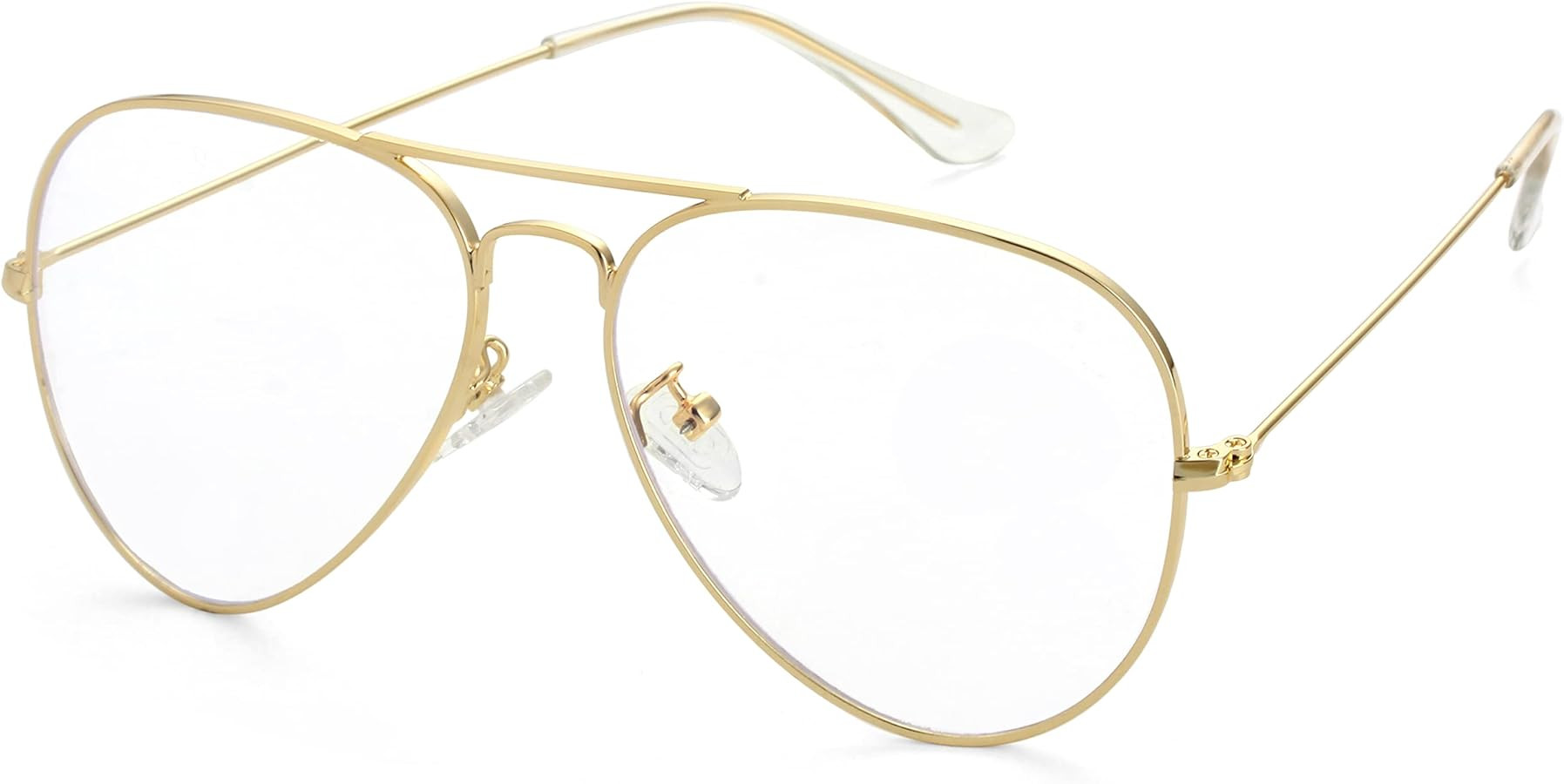 LIGHTWEIGHT CLEAR AVIATOR GLASSES \u25b6 Vintage pilot shape eyeglass is one of the most iconic s... | Amazon (US)