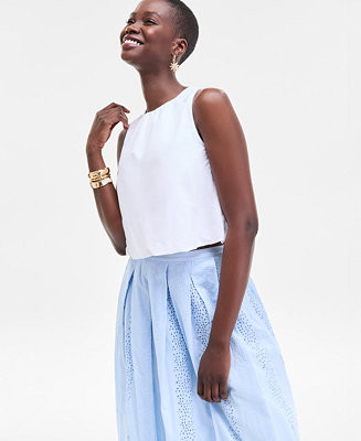 On 34th Women's Cropped Bubble-Hem Tank, Exclusively at Macy's - Macy's | Macy's