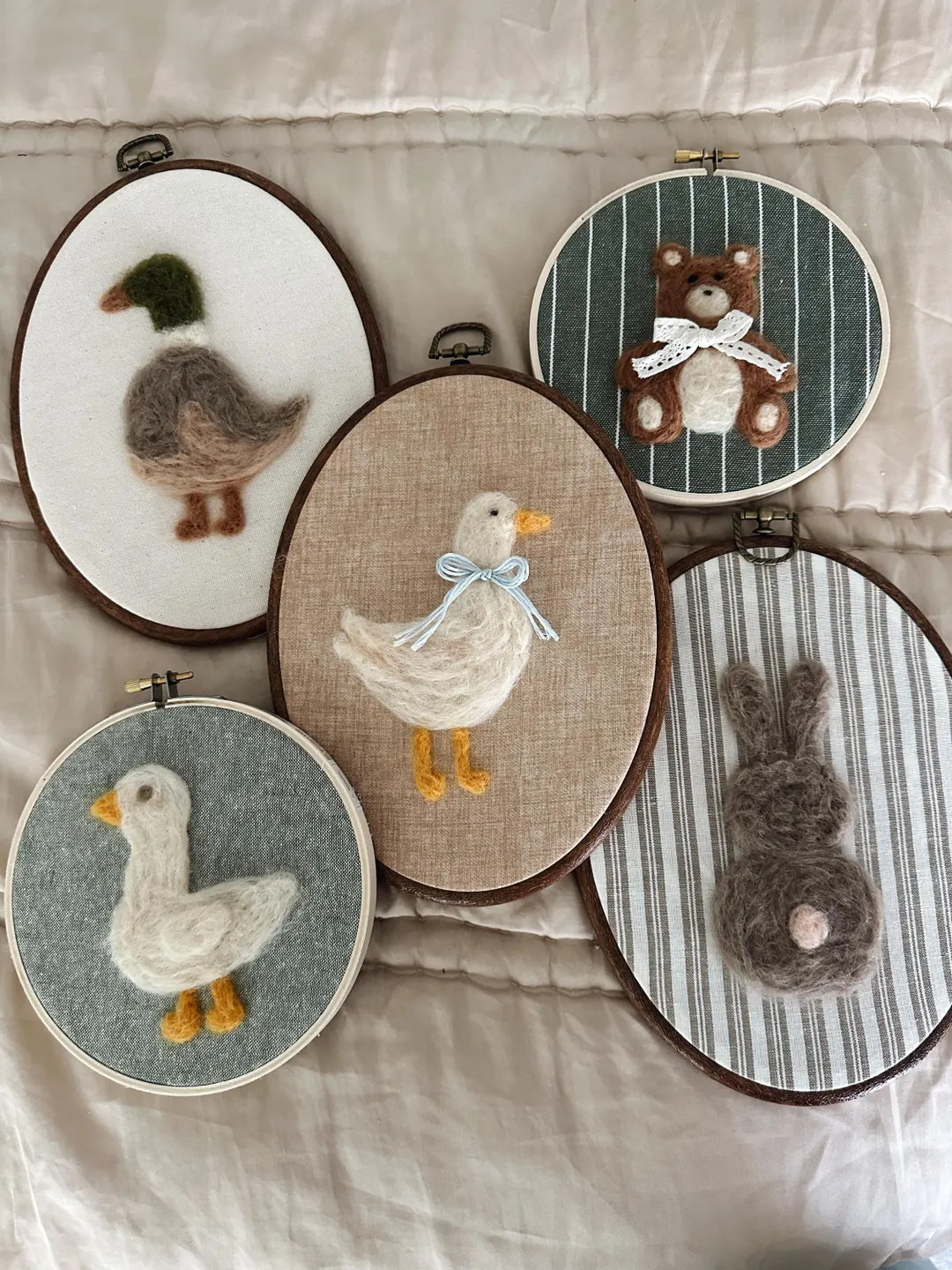Felted Goose Nursery Wall Art – Handmade Needle Felt Embroidery Hoop – Heirloom Baby Room Dé... | Etsy (US)