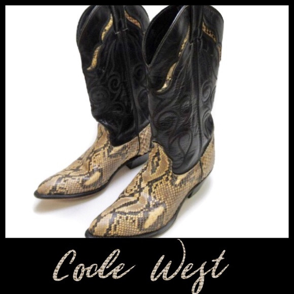 Code West Genuine Leather & Snakeskin Boots 6.5M | Poshmark