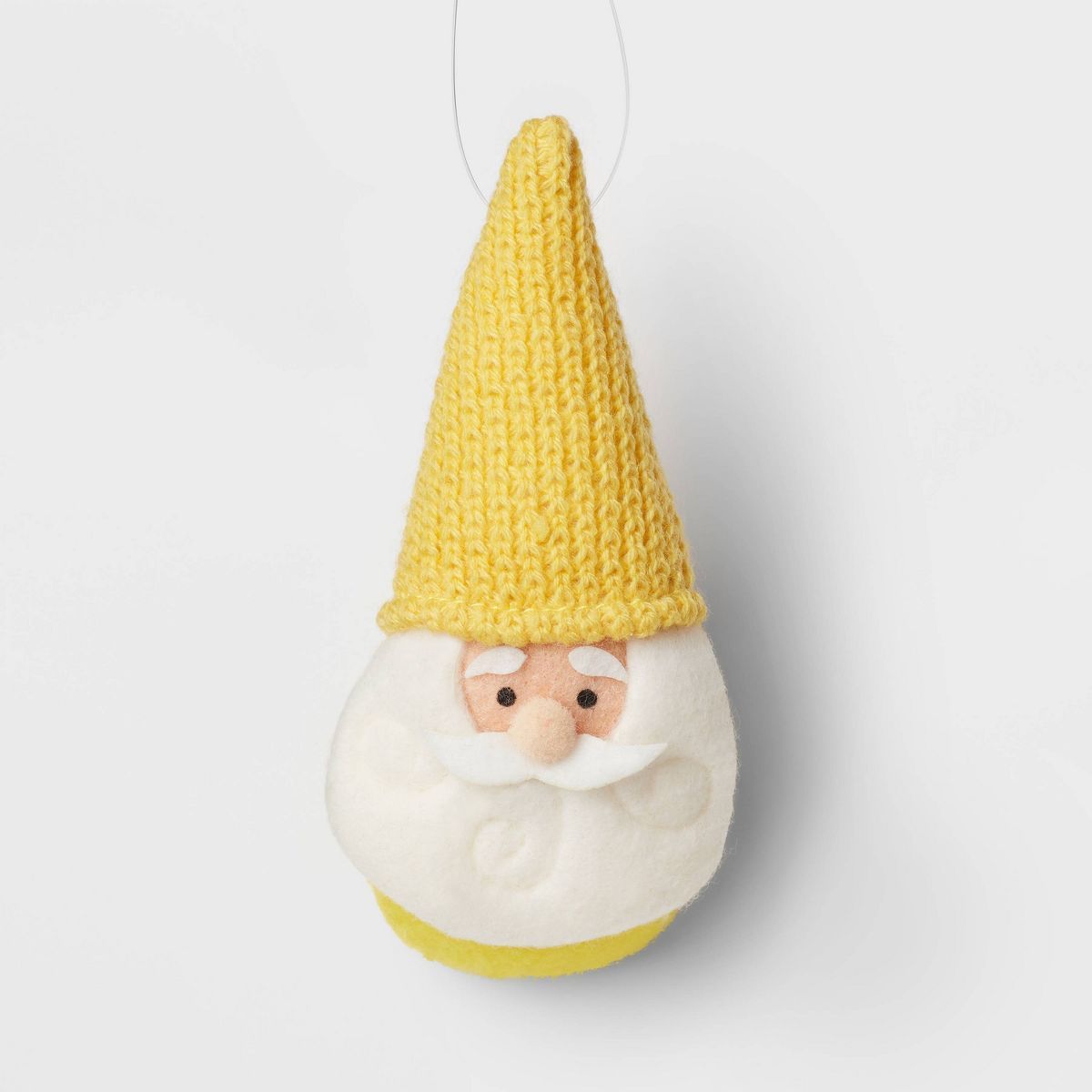 Fabric Gnome Santa Wearing Knit Hat Christmas Tree Ornament Yellow - Wondershop™ | Target