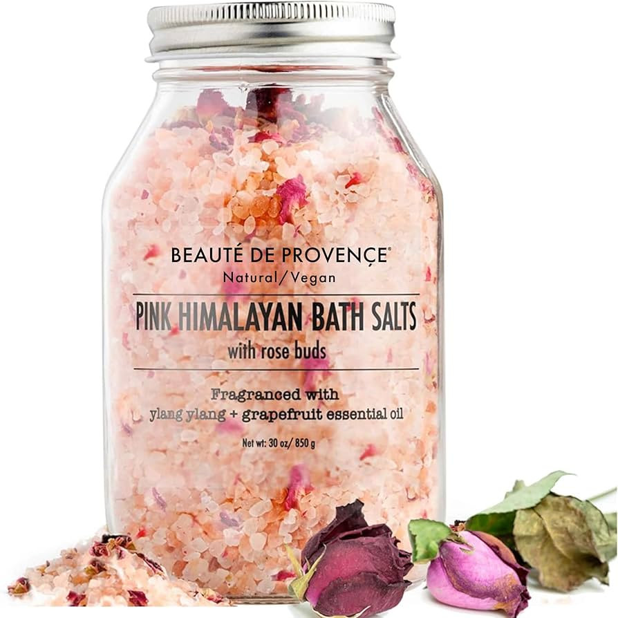 Beaute DE Provence Pink Himalayan Bath Salt with Rose Petals - 100% Natural Aromatherapy & Relaxa... | Amazon (US)