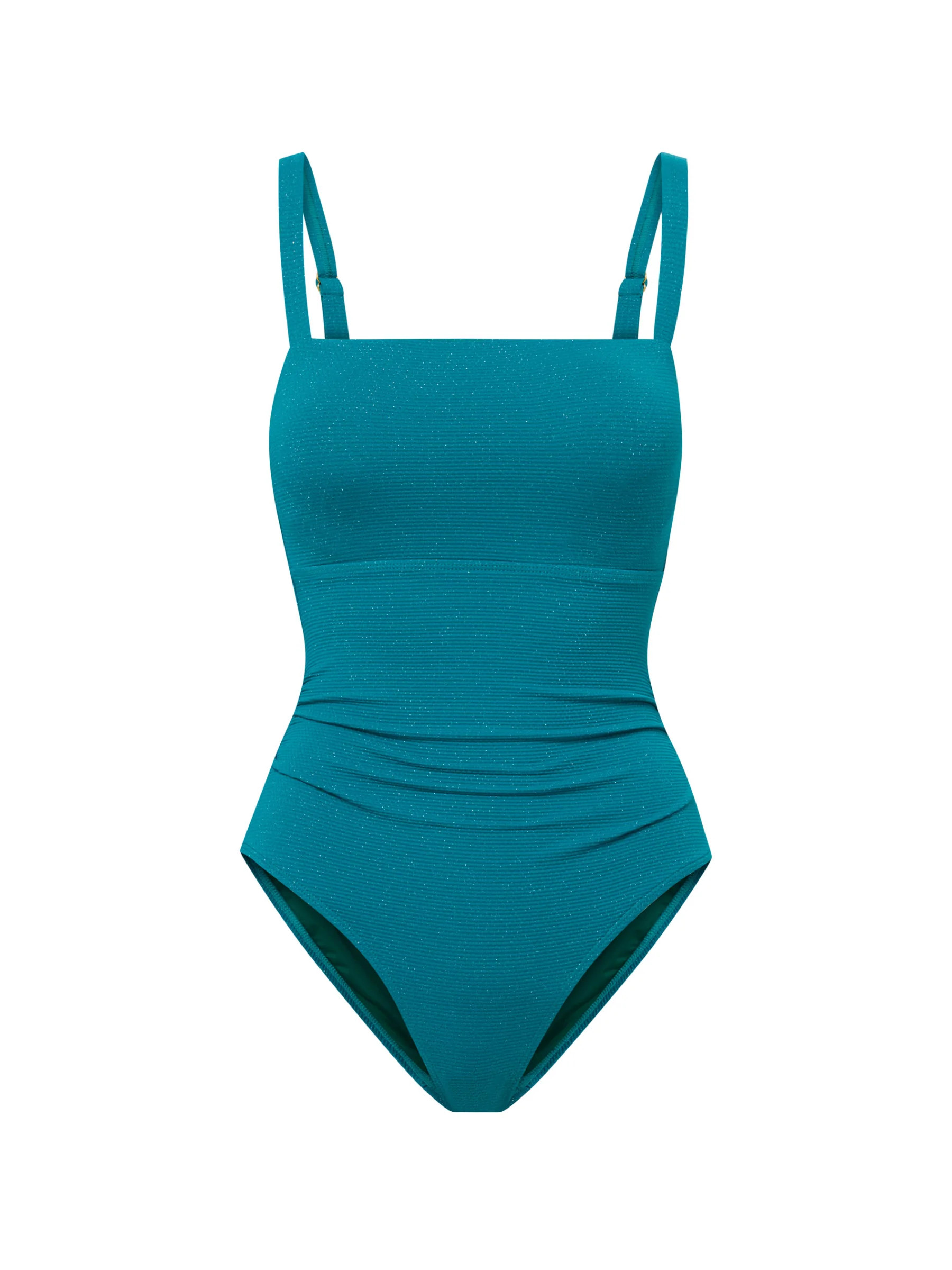 Jori One Piece In Jungle Green Metallic Pique | Change of Scenery