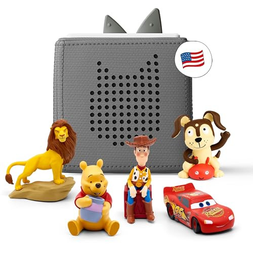 Toniebox Audio Player Starter Set with Woody, Lightning McQueen, Simba, Winnie-The-Pooh, and Playtime Puppy - Listen, Learn, and Play with One Huggable Little Box - Gray | Amazon (US)