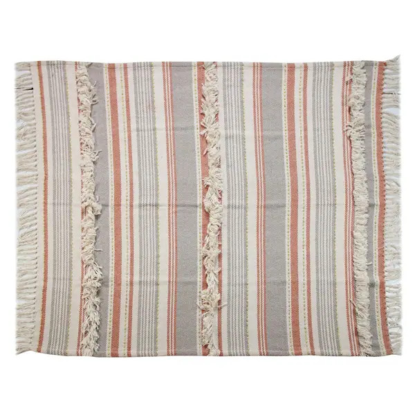 LR Home Fringed Terracotta Sunrise Throw Blanket With Golden Accents | Bed Bath & Beyond