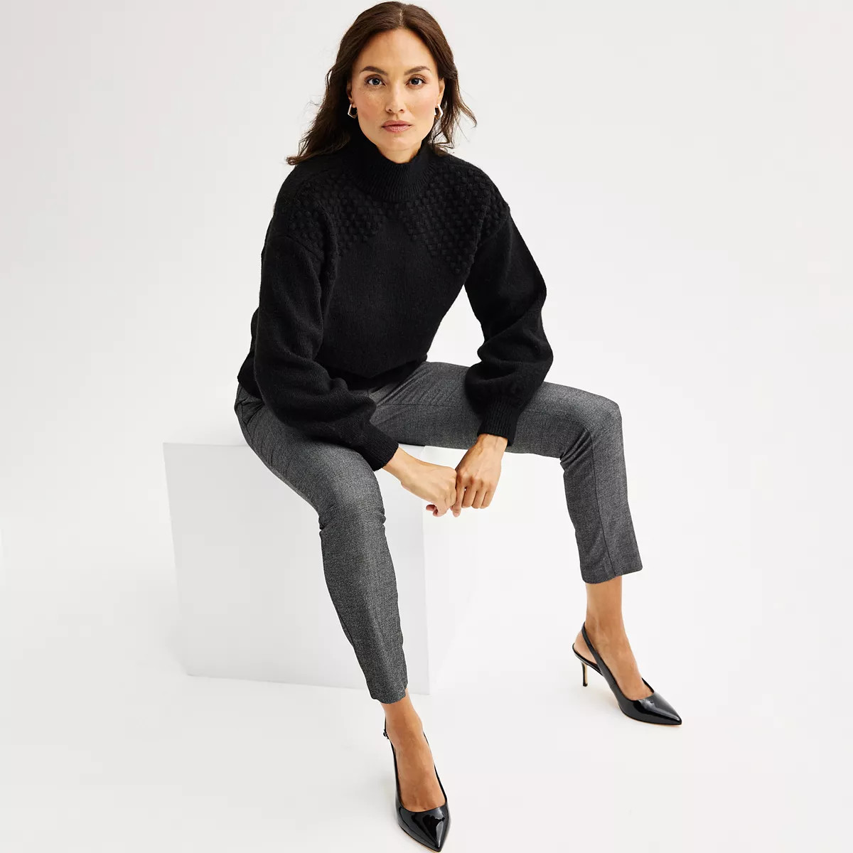 Women's Nine West Cozy Mock Neck Pullover Sweater | Kohl's