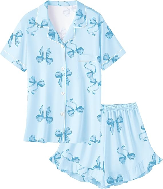 Umeyda Girls Pajamas Set Ruffle Soft Button-Down Sleepwea Nightwear 2Pjs Set Loungewear,5-14 Year... | Amazon (US)