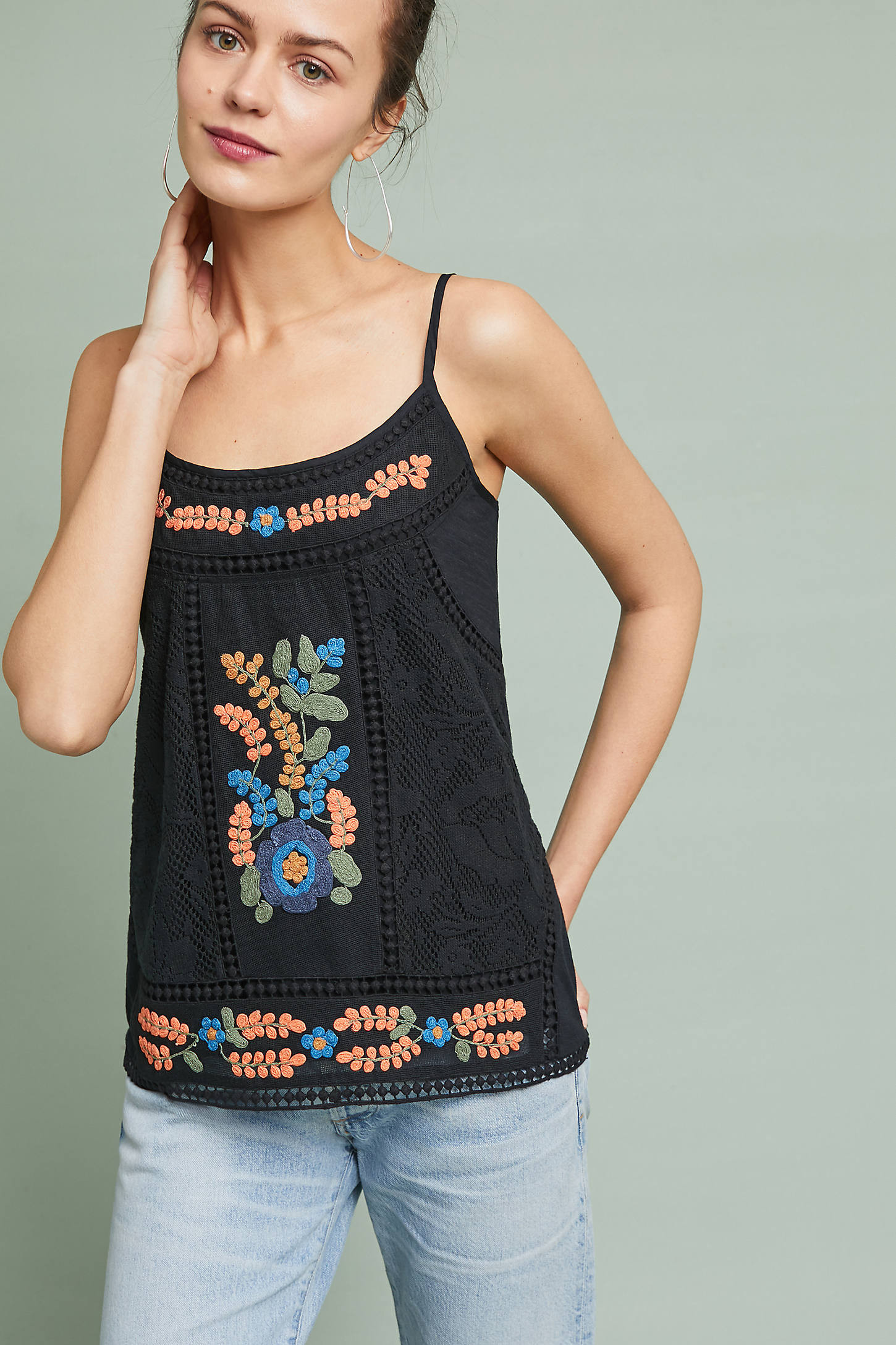 Laney Embroidered Cami | Anthropologie (US)