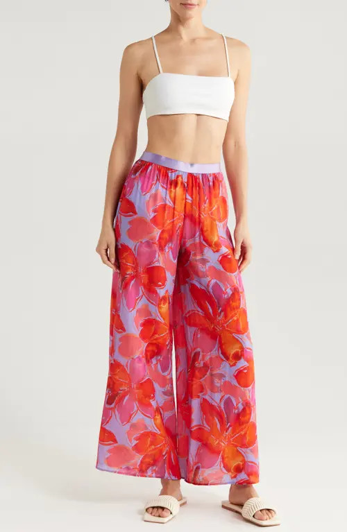 Hutch Floral Cover-Up Pants in Watercolor Gardenia at Nordstrom, Size 1 X | Nordstrom