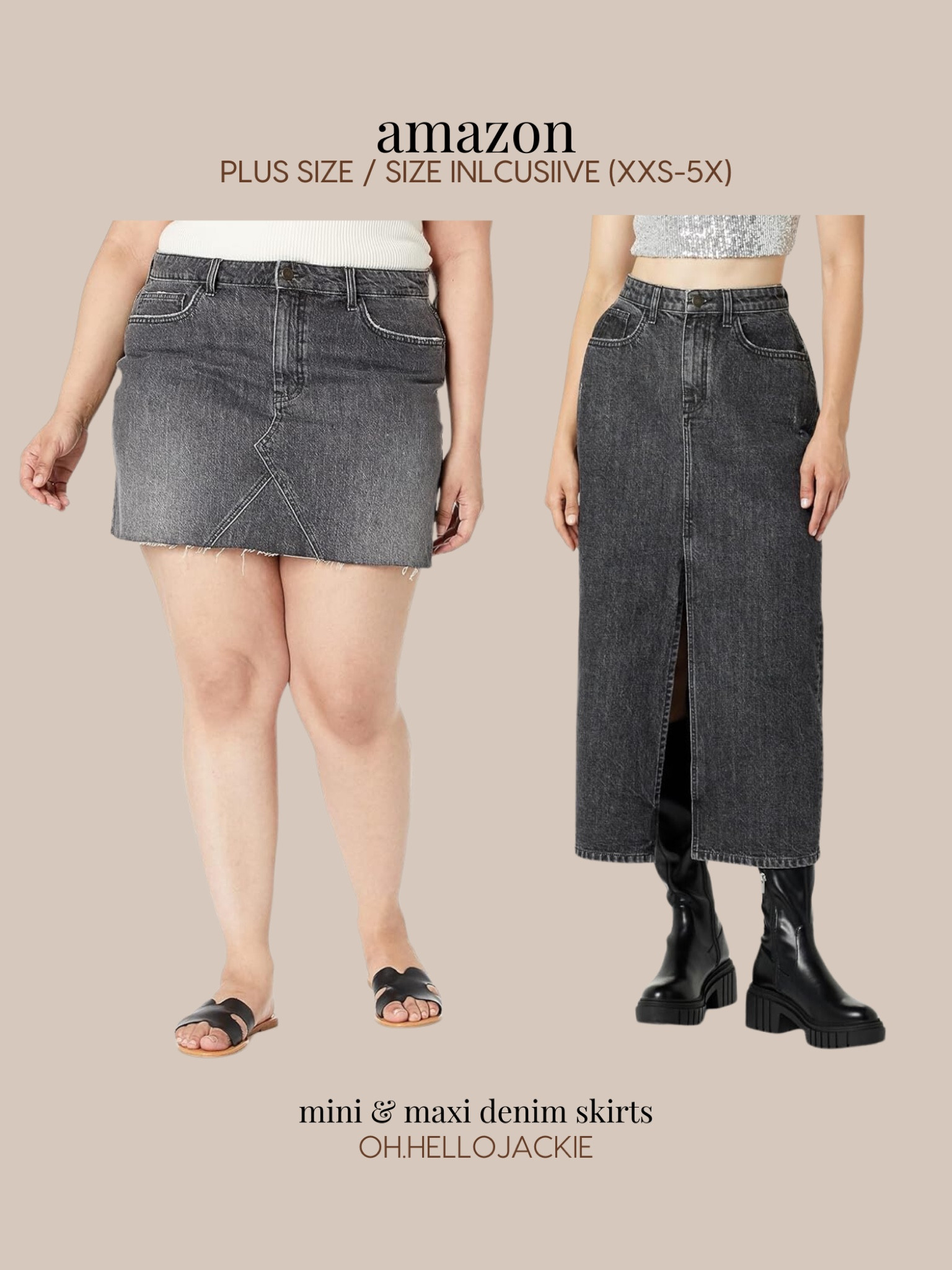 Affordable AMAZON finds! Plus size and size inclusive - XXS to 3X, 4X, 5X TRUE TO US SIZES.

Black denim mini skirt, long black denim maxi skirt with center slit in front.

#LTKPlusSize #LTKMidsize #LTKFindsUnder50