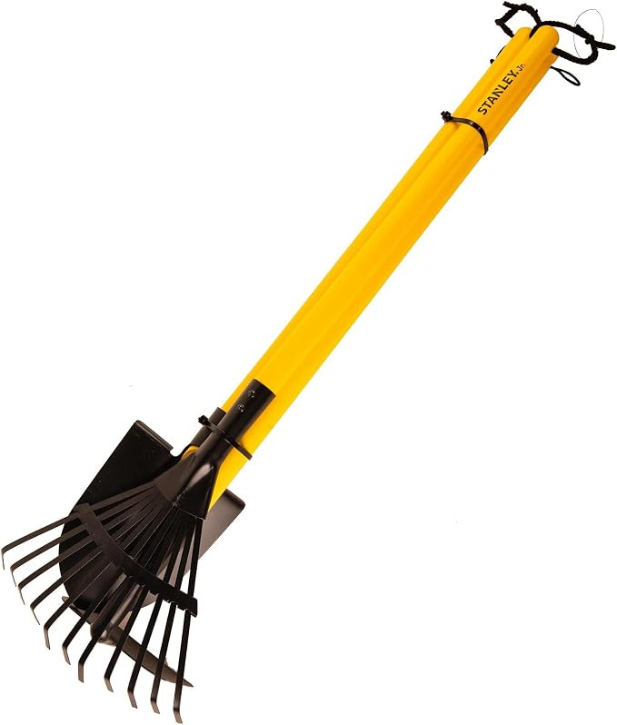 Stanley Jr. Garden Tool 3 Piece Set | Garden Hoe | Leaf Rake | Shovel | Amazon (US)