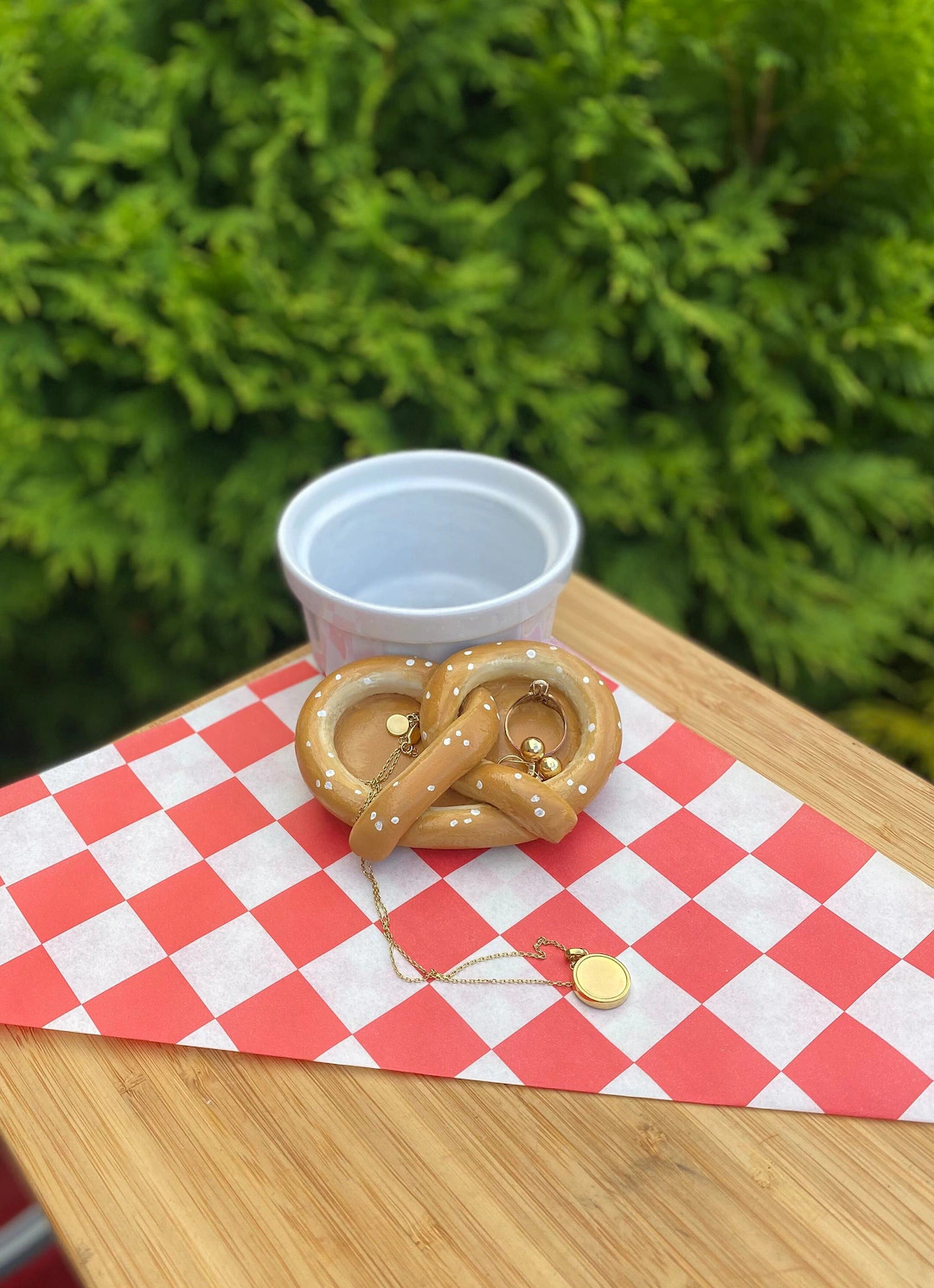 Pretzel Trinket Dish, Handmade Clay Pretzel Makes a Great Gift or Piece of Home Decor, Jewelry an... | Etsy (US)