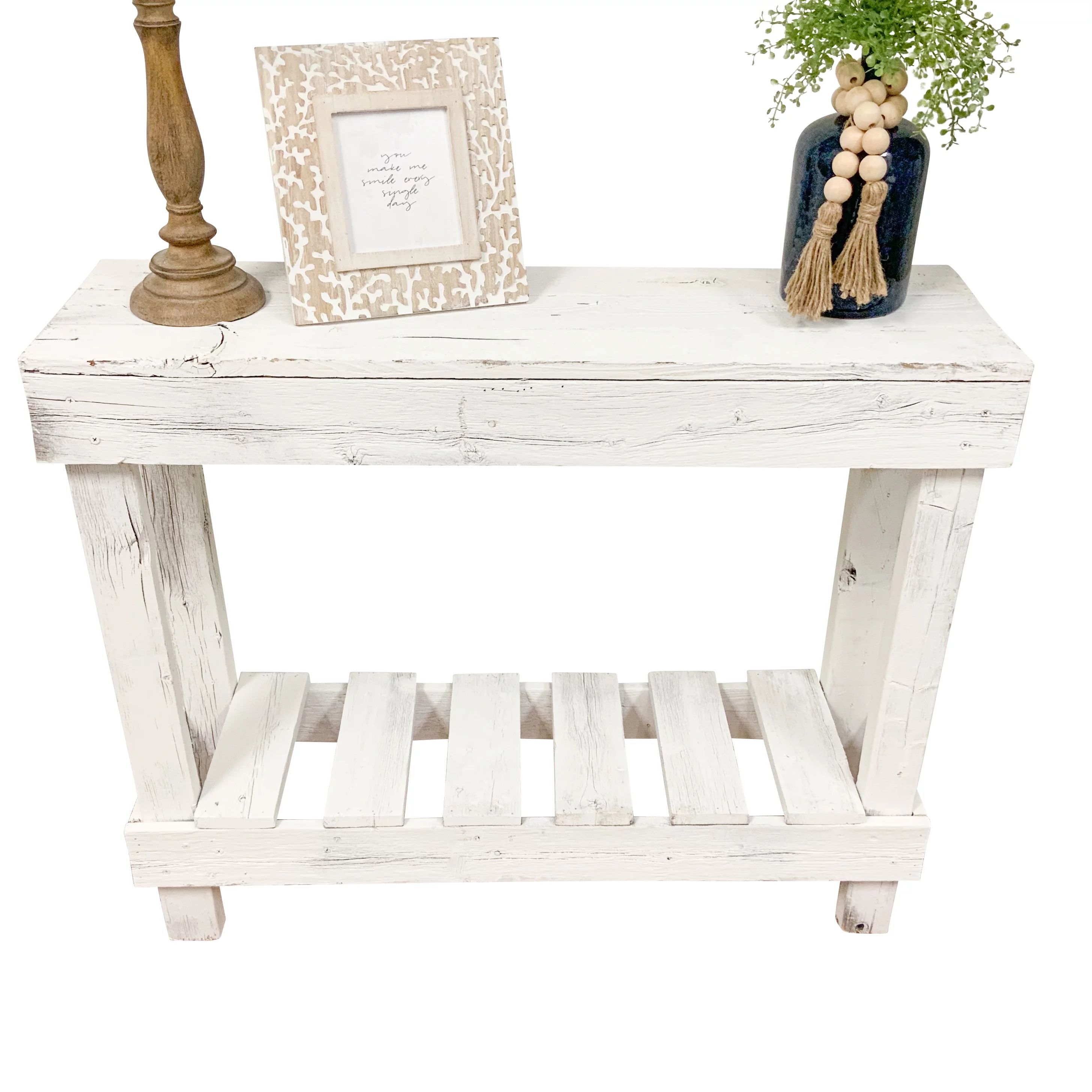 Del Hutson Designs Reclaimed Wood Sofa Table, White | Walmart (US)