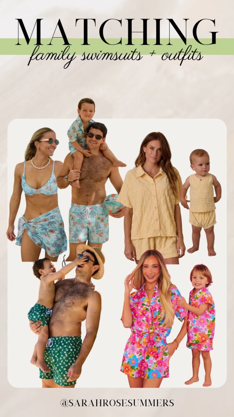 Matching family swim. Father and son matching swimsuits. Mother and son matching swimsuits. Matching family outfits for the beach. 

#LTKBaby #LTKMens #LTKSwim
