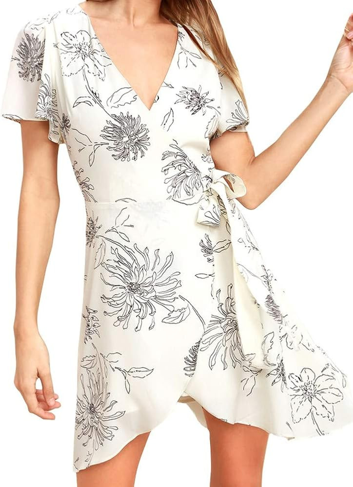 FANCYINN Womens Striped Backless Mermaid Dress Cap Sleeves A Line Fit and Flare Midi Casual Dress... | Amazon (US)