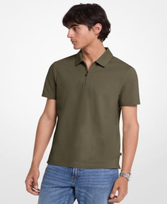 Michael Kors Men's Sleek Regular-Fit Quarter-Zip Polo Shirt - Macy's | Macy's