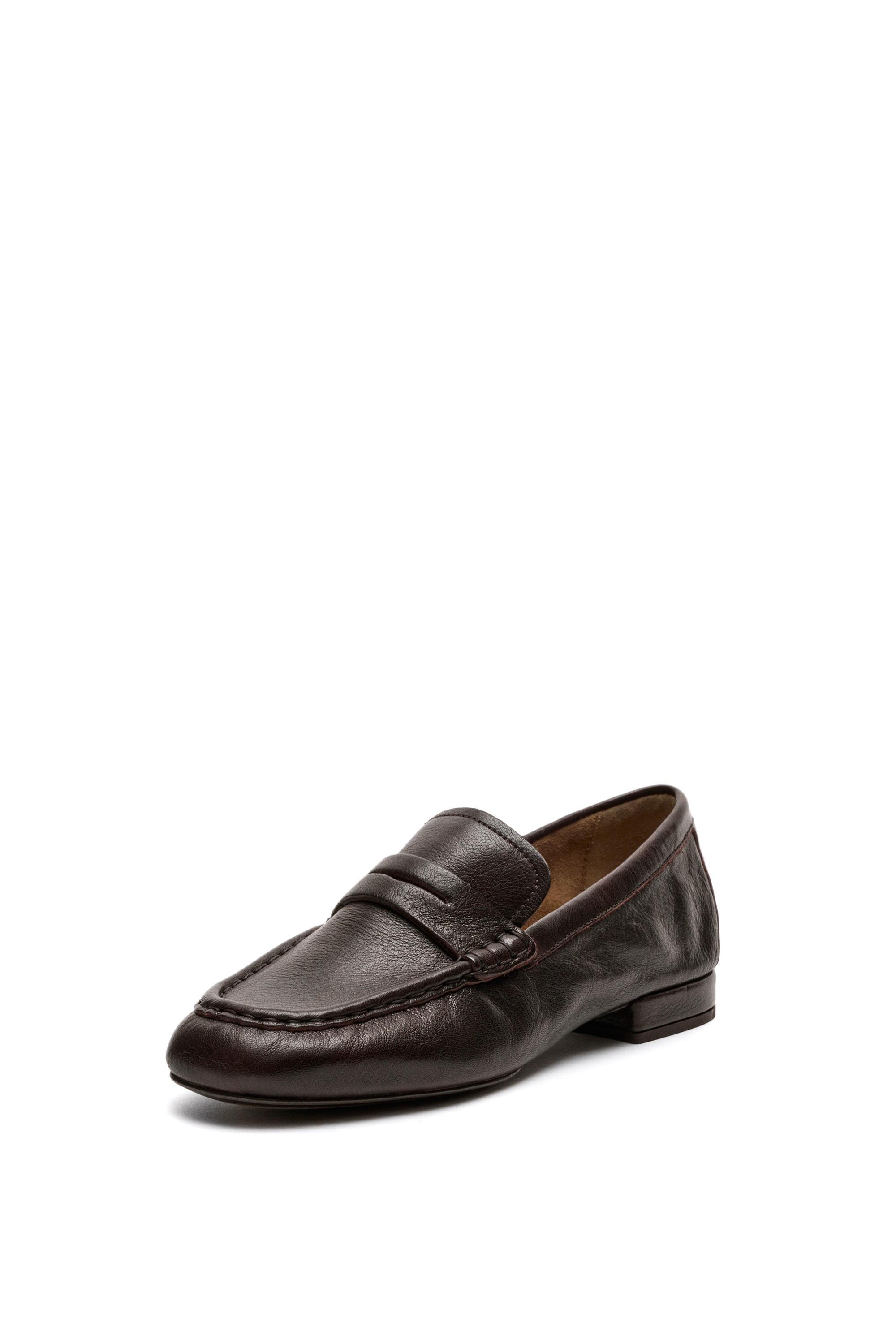 Soft leather penny loafer - BROWN | Massimo Dutti UK