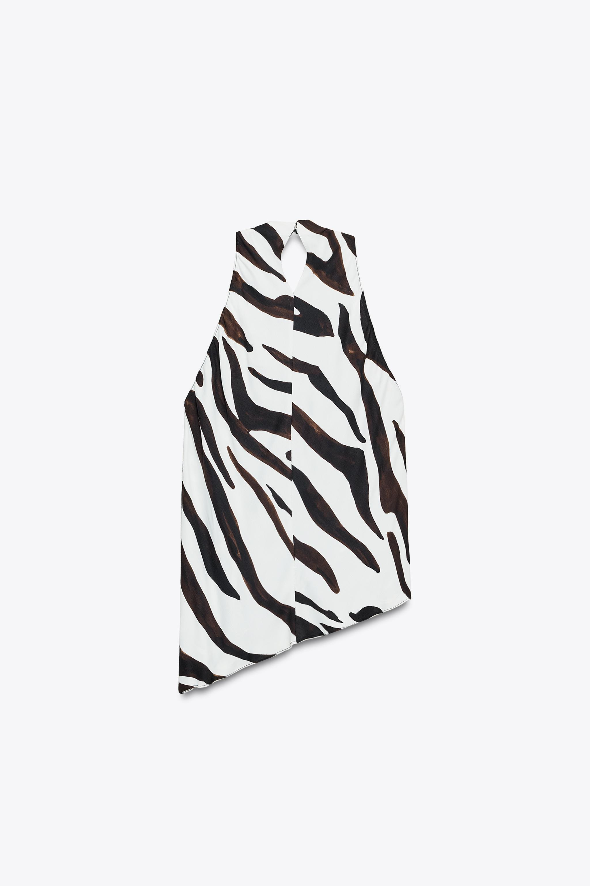 ZW COLLECTION ANIMAL PRINT HALTER TOP | Zara UK