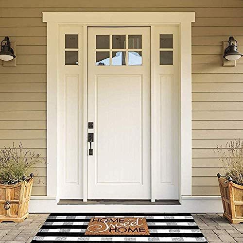 Buffalo Plaid Rug - 36"x59" Black and White Check Door Mat Outdoor - Washable Farmhouse Rugs for ... | Amazon (US)