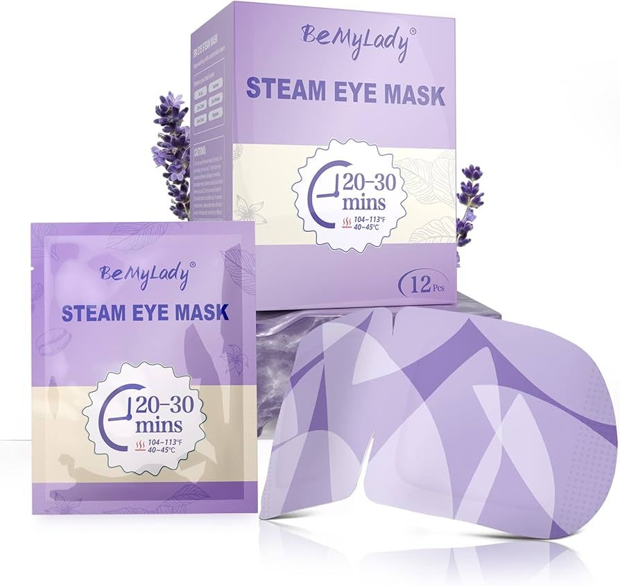 BeMyLady Steam Lavender Eye Mask for Dry Eyes, Disposable Heated Eye Mask,Warm Eye Compress for D... | Amazon (US)