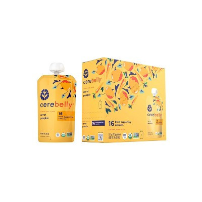 Cerebelly Organic Carrot and Pumpkin Baby Food Pouch - 24oz/6pk: Age 5 Months+, Pureed, Ready to Eat | Target