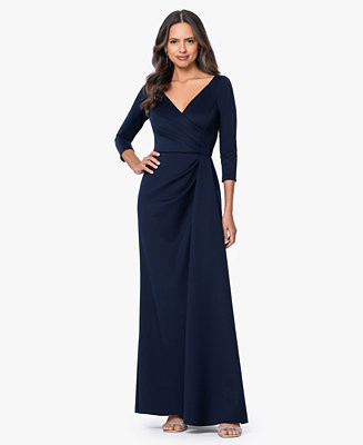 Women's 3/4-Length-Sleeve V-Neck Gown | Macy's