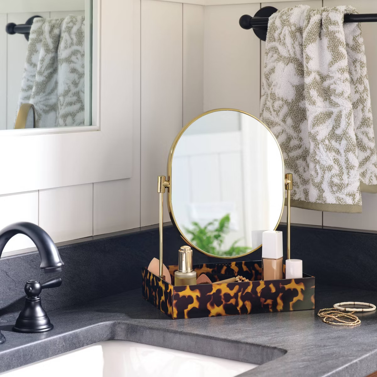 Leopard Print Tray with Gold Mirror - Threshold™ | Target