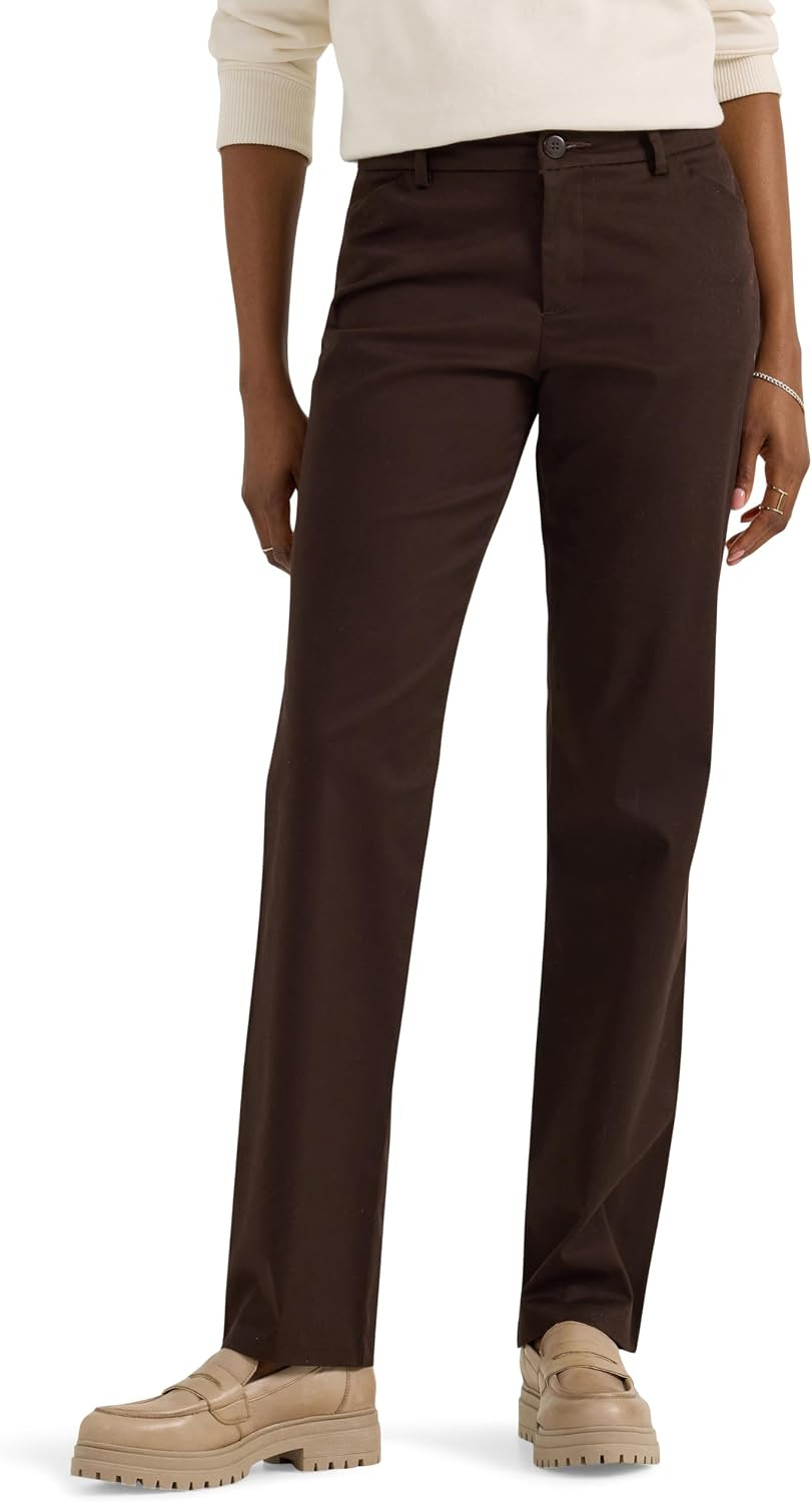 Lee Women's Wrinkle Free Relaxed Fit Straight Leg Pant | Amazon (US)