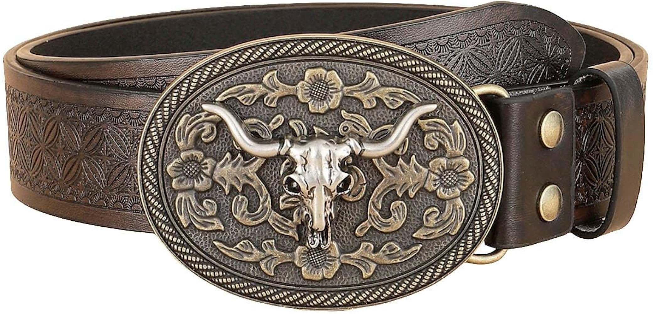 Verdusa Women's Vintage Western Leather Buckle Belt | Amazon (US)