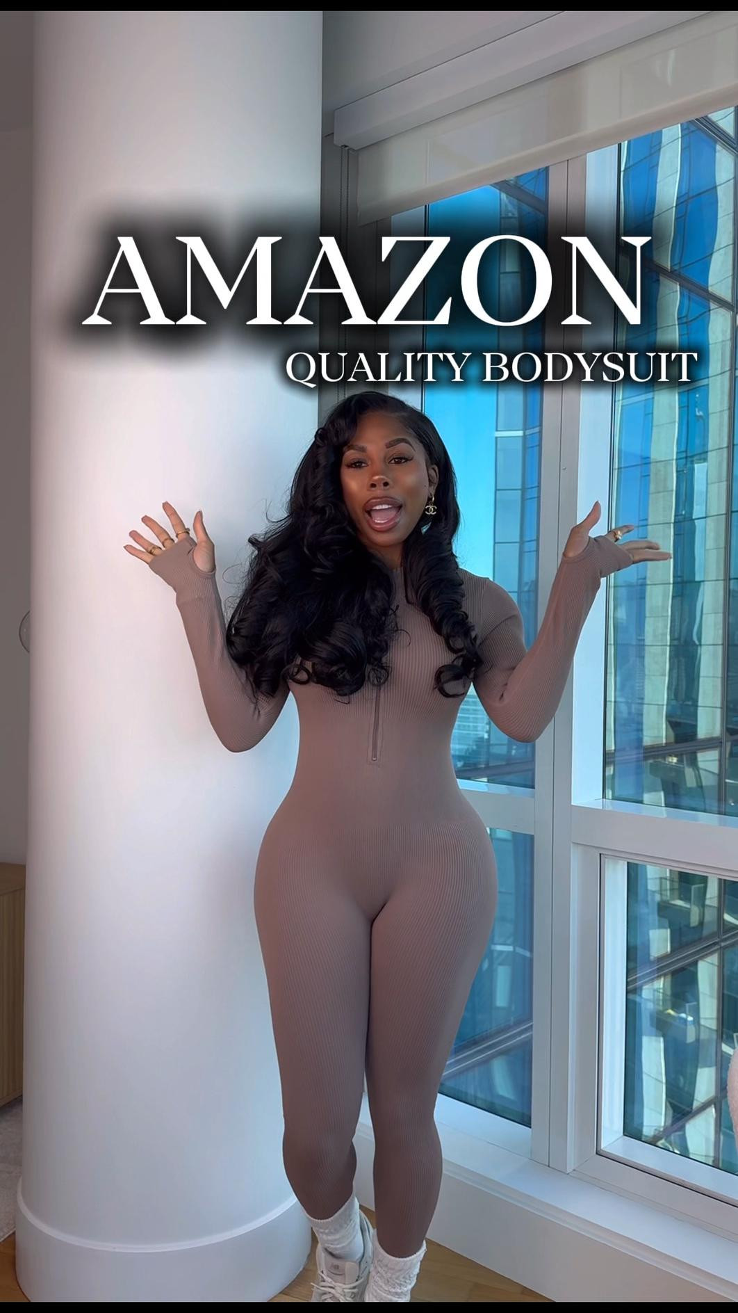 QUALITY Amazon Bodysuits! Super thick fabric and comfy. Perfect for errands, a travel day or dress her up as well besties 
SN: TALL GIRL FRIENDLY, they also come in a 28 inseam 🖤

#LTKFindsUnder50 #LTKSeasonal #LTKHoliday