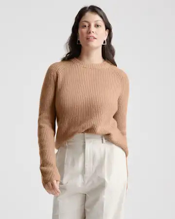 Mongolian Cashmere Fisherman Crewneck Sweater | Quince