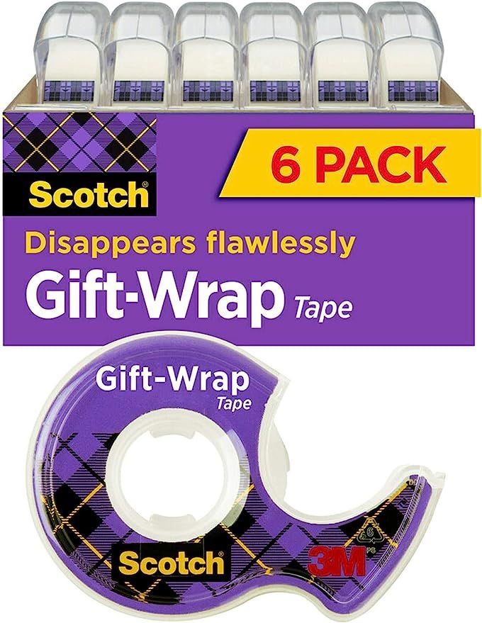Scotch Gift Wrap Tape, 6 Rolls, the Go-To Tape for the Holidays, 3/4 x 650 Inches, Dispensered (6... | Amazon (US)