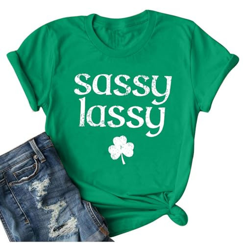 St Patrick's Day Shirt Women: Lucky Irish Tee Shirts Shamrock Graphic Tee Irish Tops Crewneck Casual Short Sleeve Tee | Amazon (US)