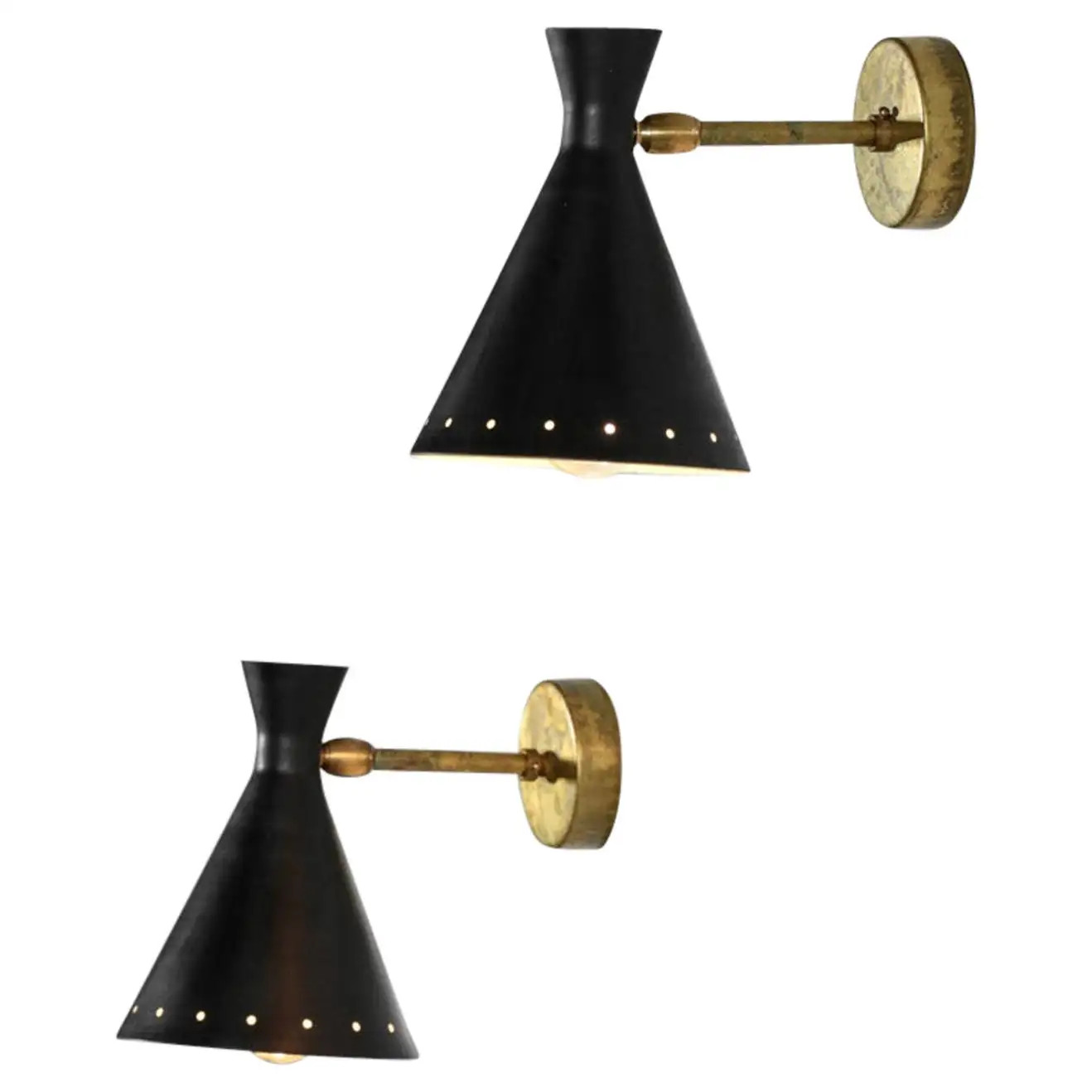 Modern Italian Wall Lights "cocotte" Black Stilnovo Style Bedside | 1stDibs