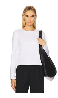 LESET Margo Long Sleeve in White from Revolve.com | Revolve Clothing (Global)