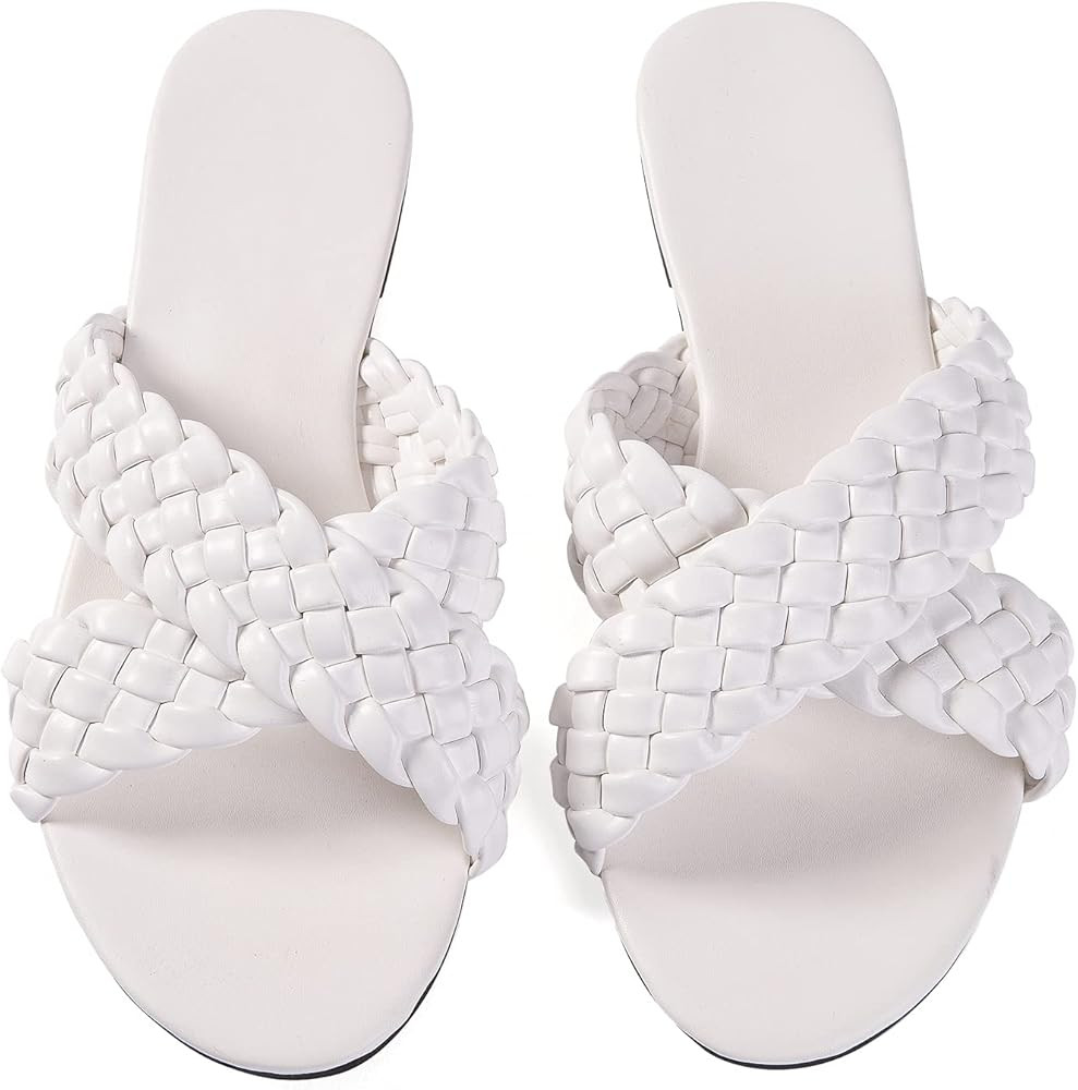 Women Flip-Flops Pearls Bow Sandals Beach Flat Rivets Rain Jelly Gold Pearls | Amazon (US)