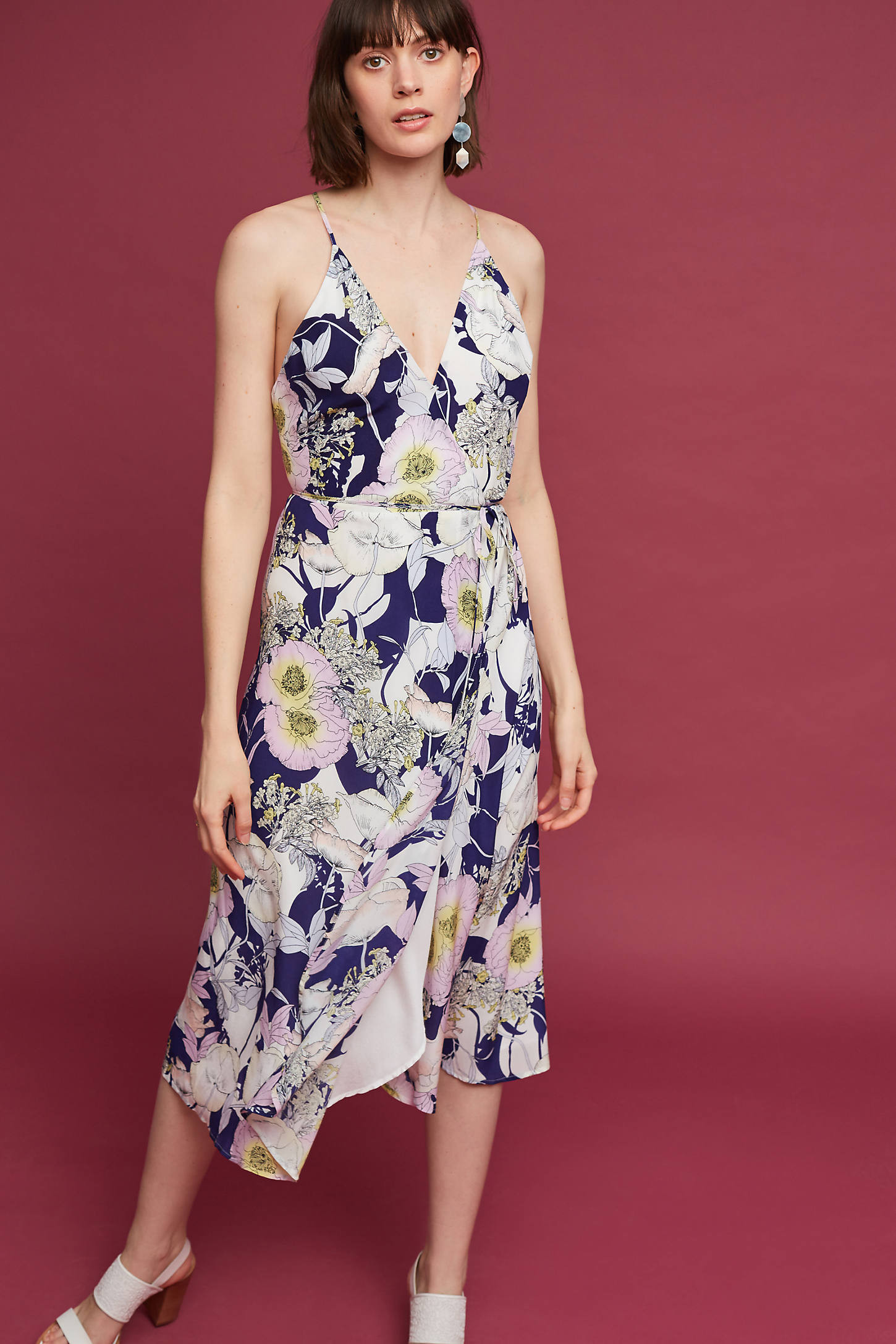 Philomena Silk Midi Dress | Anthropologie (US)