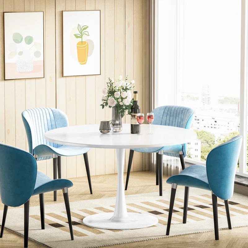 Indars Round Metal Base Dining Table | Wayfair North America