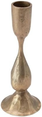 Creative Co-Op Round Hand-Forged Metal Taper Holder, Antique Brass Finish | Amazon (US)