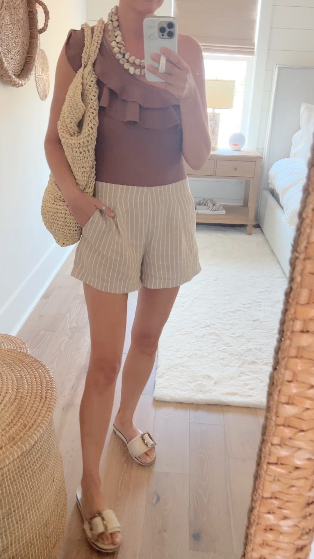 This suit is not long torso so I wear shorts with it because it definitely rides up my rear. It’s so cute though!!! I have size small.  Xs linen blend shorts  

#LTKsalealert #LTKswim #LTKSeasonal