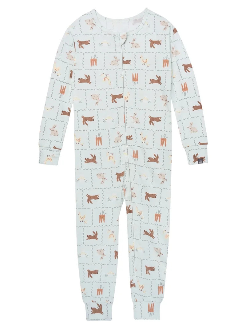 Modern Moments by Gerber Toddler Neutral Super Soft Easter One-Piece Pajama, Sizes 12M-5T | Walmart (US)