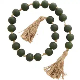 45" Handmade Round Frosted Glass Bead Garland with Tassels & Knotted Jute | Michaels Stores