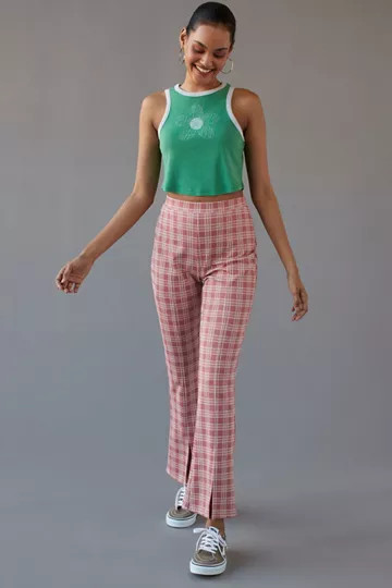 Urban Renewal Remnants Plaid Front Slit Pant | Urban Outfitters (US and RoW)