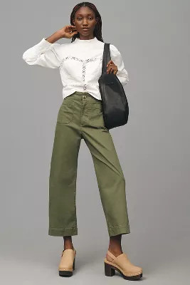 The Colette Cropped Wide-Leg Pants by Maeve: Twill Edition | Anthropologie (US)