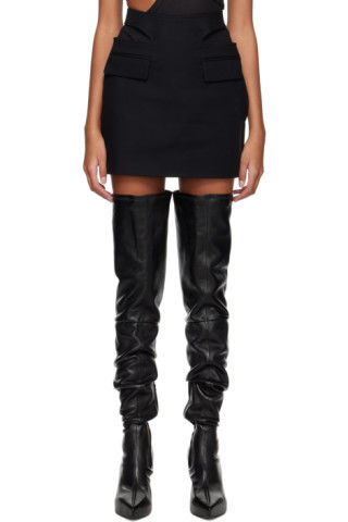 Dion Lee - Black Y Front Buckle Miniskirt | SSENSE