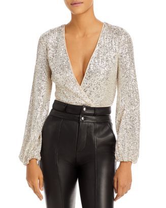 Sequin Wrap Style Bodysuit | Bloomingdale's (US)