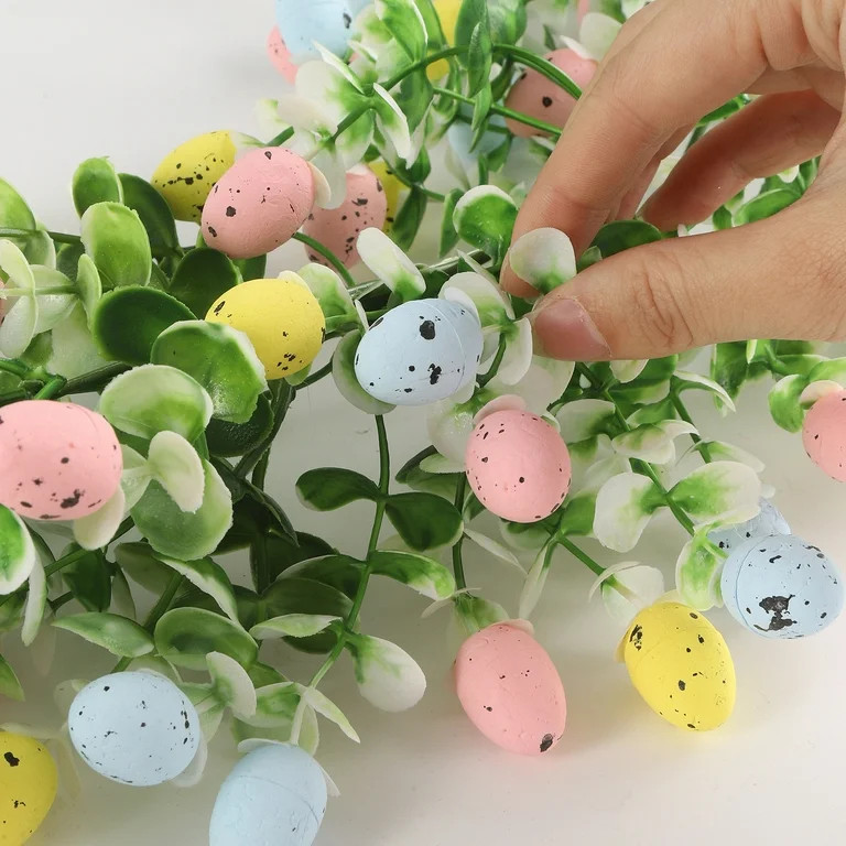 Kbndieu 6.9 Feet Easter Garland for Mantle with Easter Eggs, Artificial Spring Garland Wreath for... | Walmart (US)